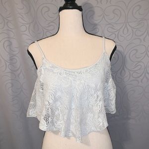 White Lace Crop Top